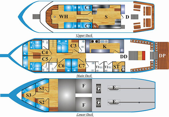 tritan - Similan Island Liveaboard boat - Deck Layout